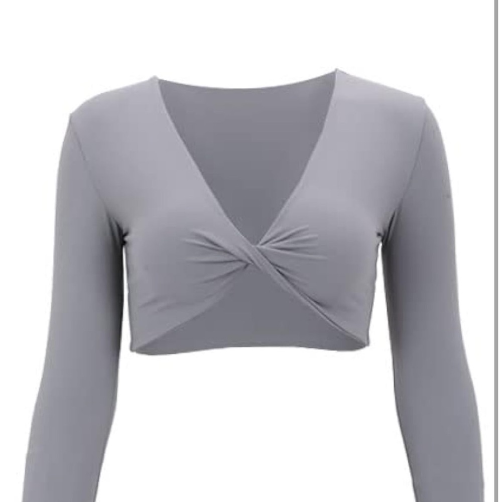 Long Sleeve Tie Front gym top